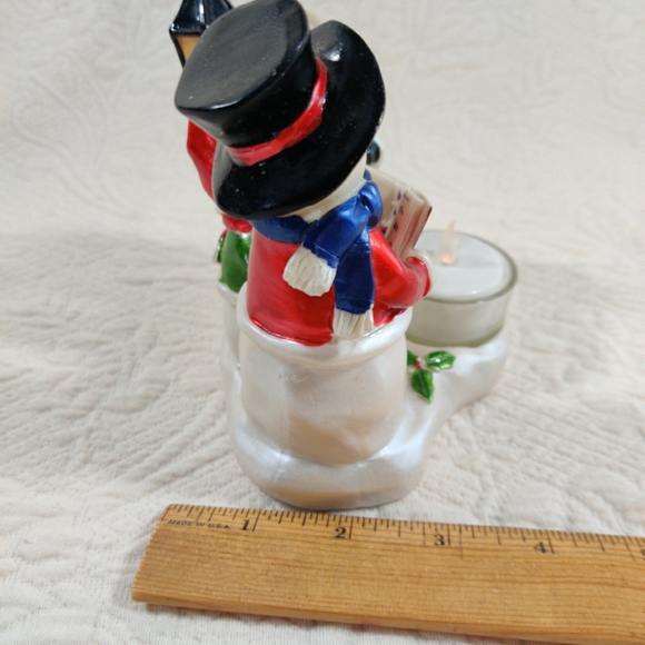 Holiday Time Three Caroling Snowman Family Tea Candle Holder - Picture 9 of 9